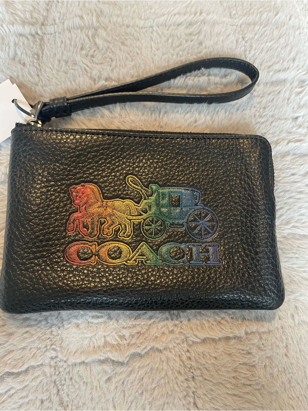 Coach Red Interior Leather Wristlet